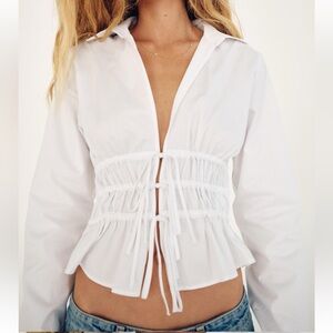 ZARA Long Sleeved Gabardine Shirt